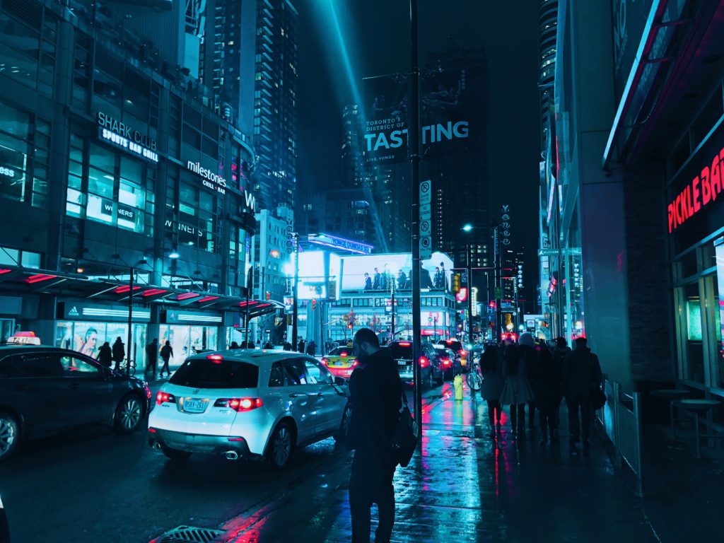 The intersection of Yonge and Dundas in downtown Toronto.